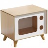Wooden TV Shaped Cat Bed Bedside table with cat bed