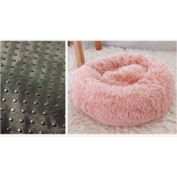 PET BED ROUND LONG PLUSH BEDS PET PRODUCTS CUSHION SUPER SOFT FLUFFY COMFORTABLE WASHABLE BED