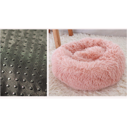 Pet Bed  Round Long Plush Beds Pet Products Cushion Super Soft Fluffy Comfortable Washable Bed