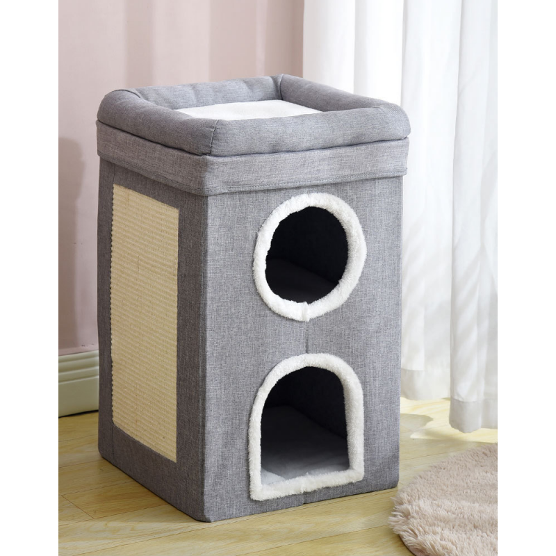 Niche de Chat 3 étages Gris
