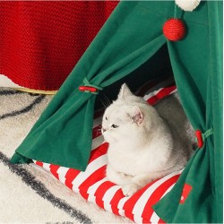Niche de Chat tente de Noël