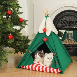 Niche de Chat tente de Noël