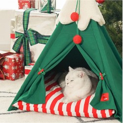 Niche de Chat tente de Noël