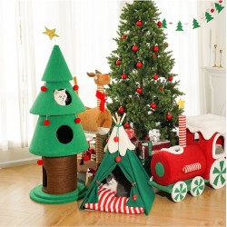 Niche de Chat tente de Noël