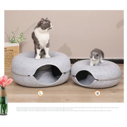 Niche de Chat tunnel rond Bleu