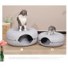Niche de Chat tunnel rond Bleu