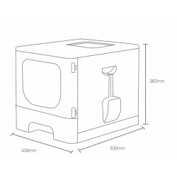 Bac à Litière, Maison de toilette pliable pour Chat avec tiroir porte transparente couleur Gris