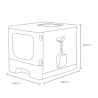 Bac à Litière, Maison de toilette pliable pour Chat avec tiroir porte transparente couleur Gris