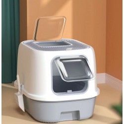 Bac à Litière, Maison de toilette pour Chat avec tiroir couleur Bleu Rose