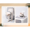 Bac à Litière, Maison de toilette pour Chat avec tiroir couleur Bleu Rose