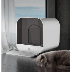 Cat Litter Box for Multiple Cats,Non Leaking Kitty Litter Box, Enclosed Odor Control Cat Box with Scoop&Mat