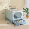 Cat Litter Box, Foldable Top Entry Covered Cat Litter Box with Lid , Easy Clean No Smell Pet Jumbo Litter Box Cat Litter Box