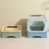 Cat Litter Box, Foldable Top Entry Covered Cat Litter Box with Lid , Easy Clean No Smell Pet Jumbo Litter Box Cat Litter Box