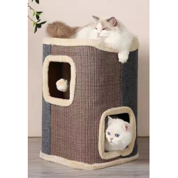 Creative Cat Toy Sisal Big Climbing Scratch Pet Scratcher Post Wood Cat Tree House