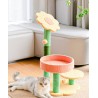 Cat Claw Scratcher with Platform, Natural Sisal Cat Tree with Perch Dangling Ball, Cat Tower, Cat Tower for Indoor Cats Kittens