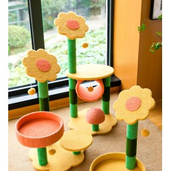 Cat Claw Scratcher with Platform, Natural Sisal Cat Tree with Perch Dangling Ball, Cat Tower, Cat Tower for Indoor Cats Kittens