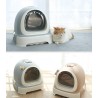 Bac à Litière, Maison de toilette Grotte de Neige pour Chat avec tiroir 42*52*40cm Noir