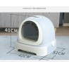 Cats Litter Box Large Cats Litter Box Hooded Litter Tray Kitten Toilet Well Designed Space Efficient (Color : Grey)