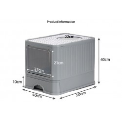 Cat Litter Box, Foldable Top Entry Covered Cat Litter Box with Lid , Easy Clean No Smell Pet Jumbo Litter Box Cat Litter Box
