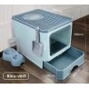 Bac à Litière, Maison de toilette pliable pour Chat avec tiroir porte transparente Vert clair