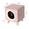 Cat House Square Cat Bed Stool with Solid Wood Legs, Multifunctional Pet House