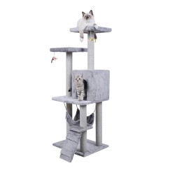 大型多层猫树带吊床 灰色 50*40*125cm