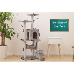Multi-Level Cat Tree Condo Furniture with Sisal-Covered Scratching Posts
