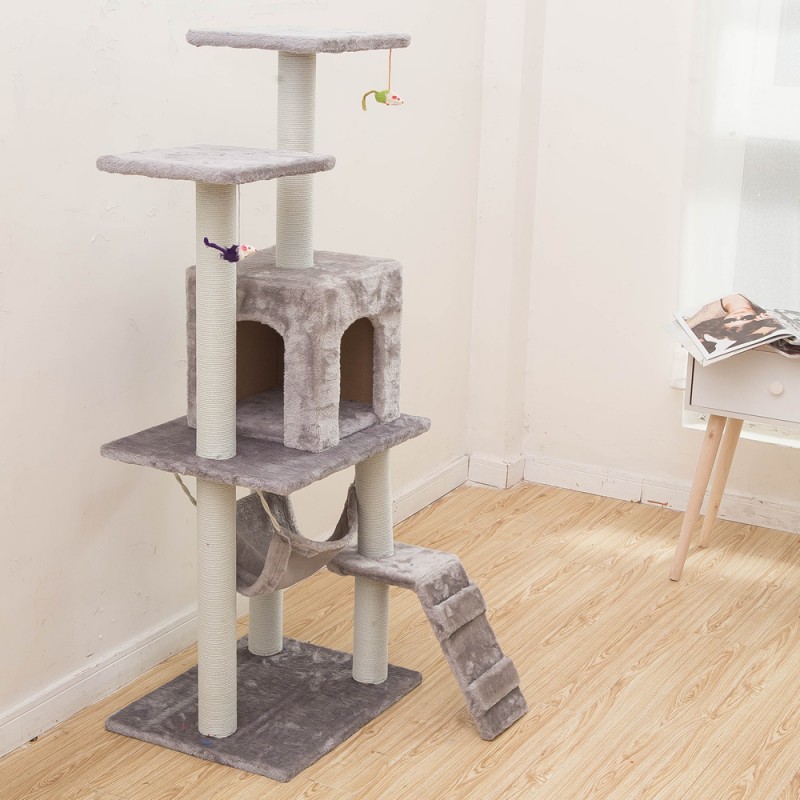 Multi-Level Cat Tree Condo Furniture with Sisal-Covered Scratching Posts