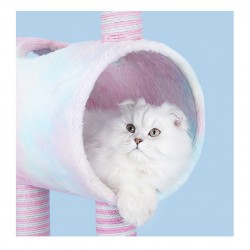 Cat Tree, Creative Unicorn Shaped cat Scratching Frame, Tunnel cat Playhouse, Kitty condo with Amusing Stick.