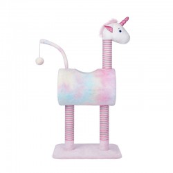 Cat Tree, Creative Unicorn Shaped cat Scratching Frame, Tunnel cat Playhouse, Kitty condo with Amusing Stick.