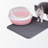 Tapis de litière pour chat alvéolé et imperméable 75*55cm Gris
