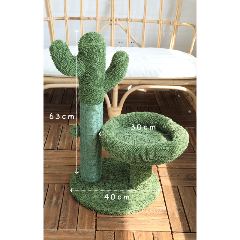 Cactus Cat Tree with Natural Sisal Ropes and Interactive Ball
