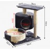 Small and Medium Cat Tree Activity Tower, Pet Theater Cat Apartment, with Soft Plush Bass and Pet Comfort Basket white