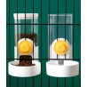 Cat Food and Water Feeder Dispenser Set, Hanging Automatic Gravity Feeder for Puppy, Dog, Cat and Most Small Animals (White)