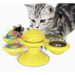 Rotating windmill cat toy
