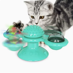 Rotating windmill cat toy