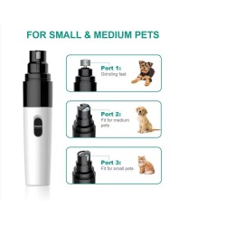 Broyeur à ongles électrique pour animaux de compagnie rechargeable USB