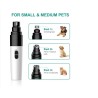 Broyeur à ongles électrique pour animaux de compagnie rechargeable USB