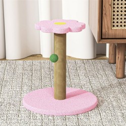 Cat Scratching Post Cat Scratcher for Indoor Cats with Flower Platform Top and Interactive Ball Toys
