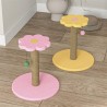 Cat Scratching Post Cat Scratcher for Indoor Cats with Flower Platform Top and Interactive Ball Toys