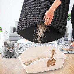 Cat Litter Mat Kitty Litter Trapping Mat for Litter Box - Honeycomb Black Hole Design 75*55cm black