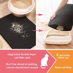 Cat Litter Mat, Kitty Litter Trapping Mat, Honeycomb Double Layer