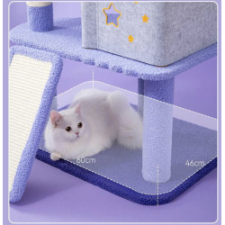 City Of Stars Cat Condo with Scratching Posts, Scratching Board, Fluffy Balls Cat Activity Center