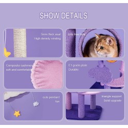 City Of Stars Cat Condo with Scratching Posts, Scratching Board, Fluffy Balls Cat Activity Center