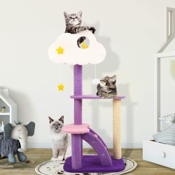 四层款紫色猫树猫窝 星月双云