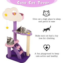 四层款紫色猫树猫窝 星月双云