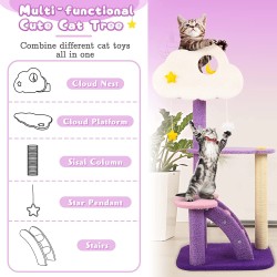 四层款紫色猫树猫窝 星月双云