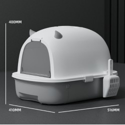 Enclosed Design Cat Litter Box with Scoop, Extra Large Space Cat Toilet, Easy Clean Prevent Sand Leakage